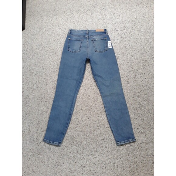 7 For All Mankind 90s Y2k Luxe Vintage The High Waist Ankle Skinny Bronze Stripe - Picture 5 of 7